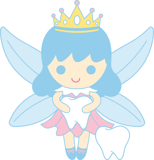Cute Tooth Fairy Collecting Teeth - Free Clip Art
