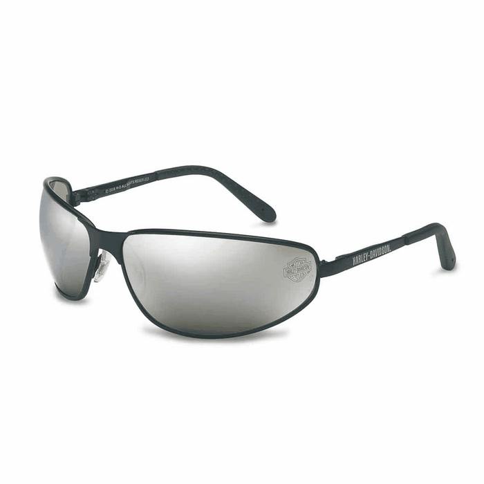 Harley Davidson Safety Glasses HD500 Black Frame Silver Mirror 