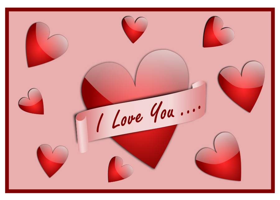 I Love You Card small clipart 300pixel size, free design 