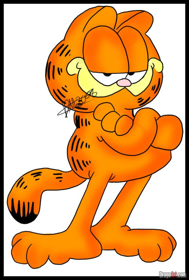 How To Draw Garfield Step By Cartoons Cartoon