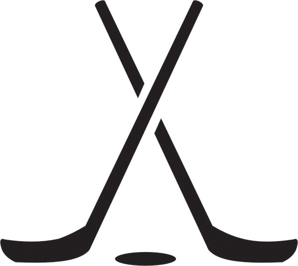Hockey Sticks Crossed - Clipart library.