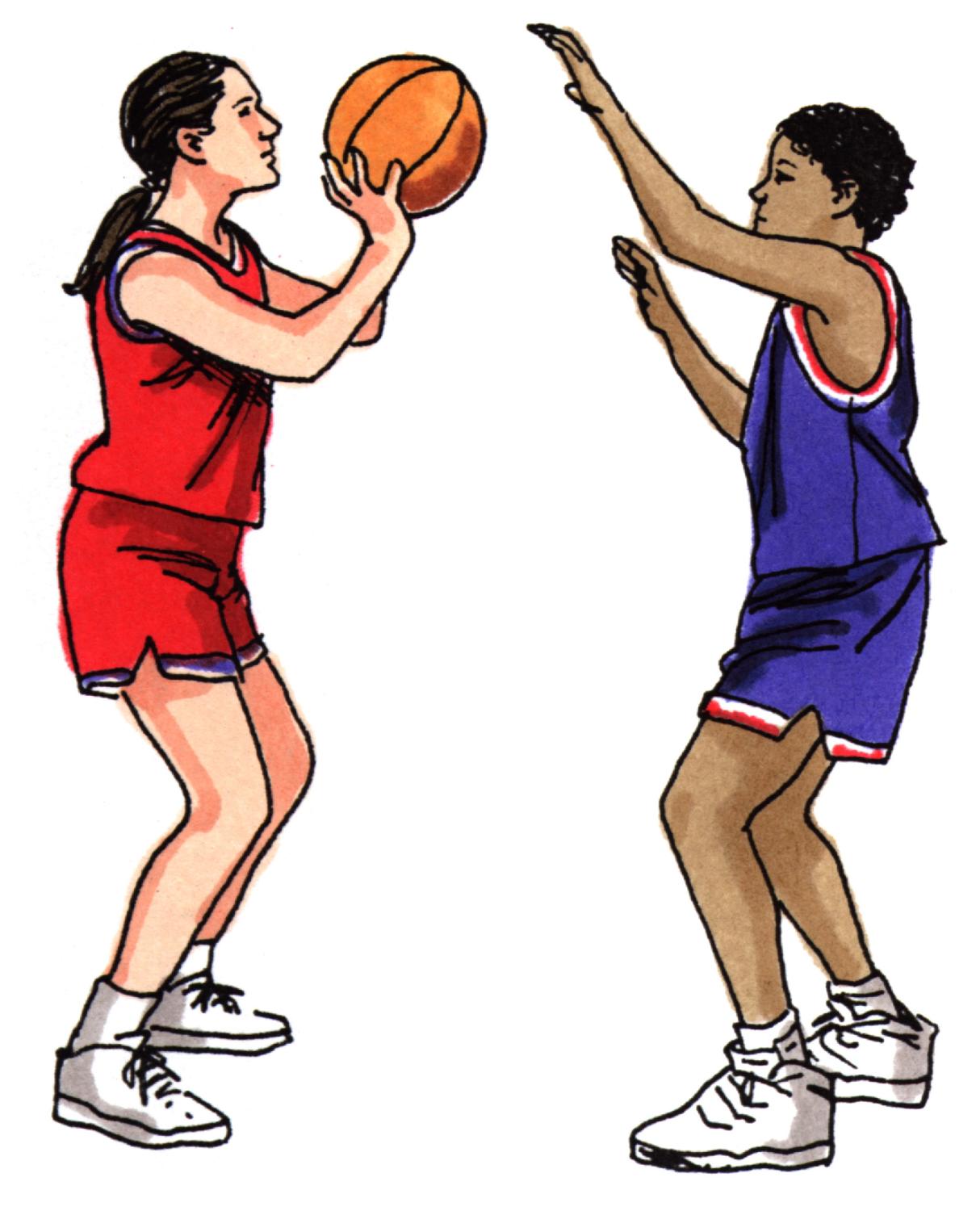 girl basketball player clipart shooting