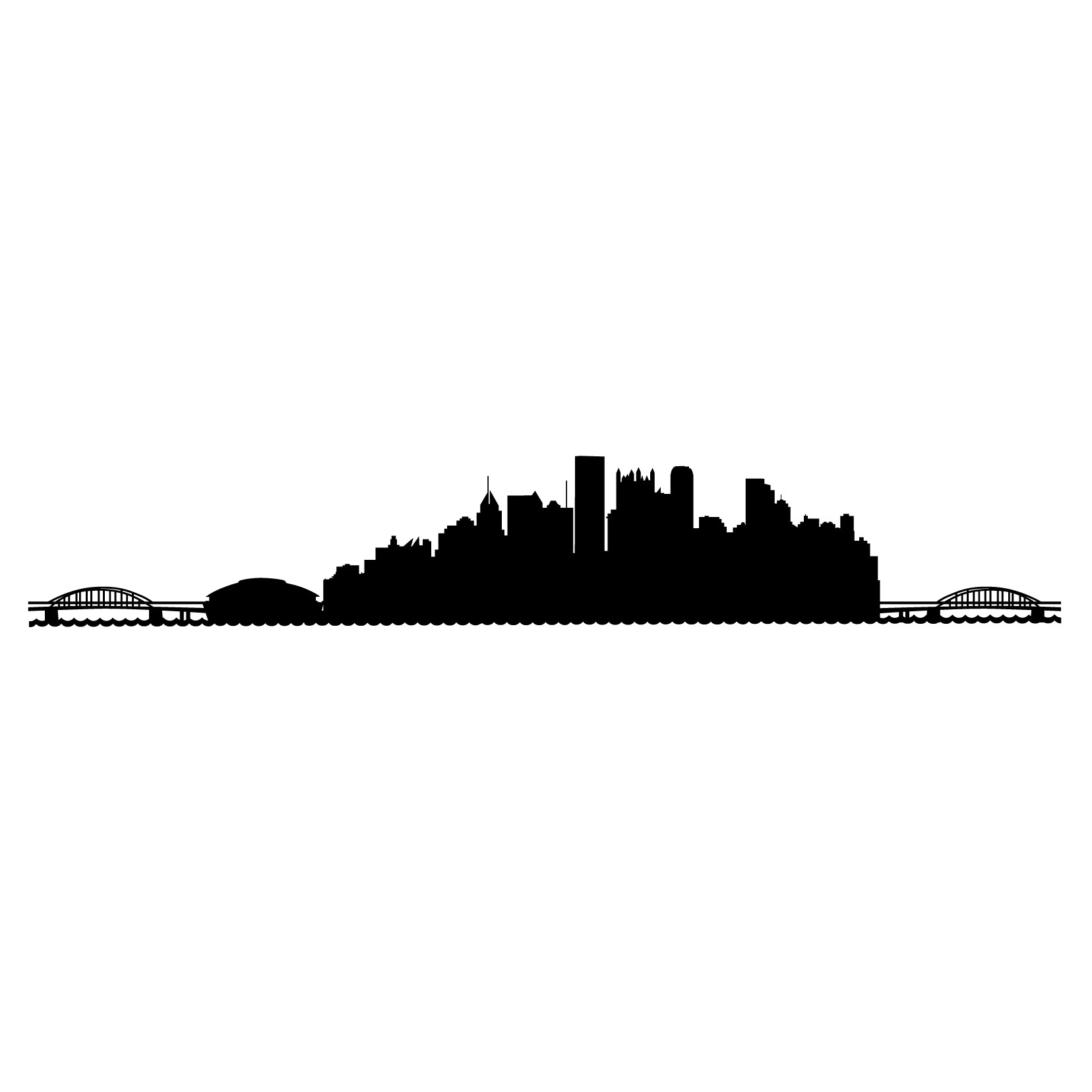 Pittsburgh Skyline Silhouette - Vinyl Wall Art Decal for Homes 