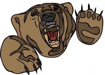 Pix For  Grizzly Bear Standing Clip Art