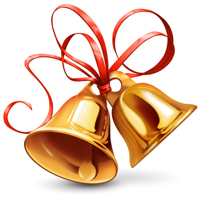 Christmas Bell Clipart Shiny Golden Bells + Ribbon | Just Free 