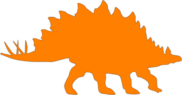 Orange Stegosaurus clip art - vector clip art online, royalty free 