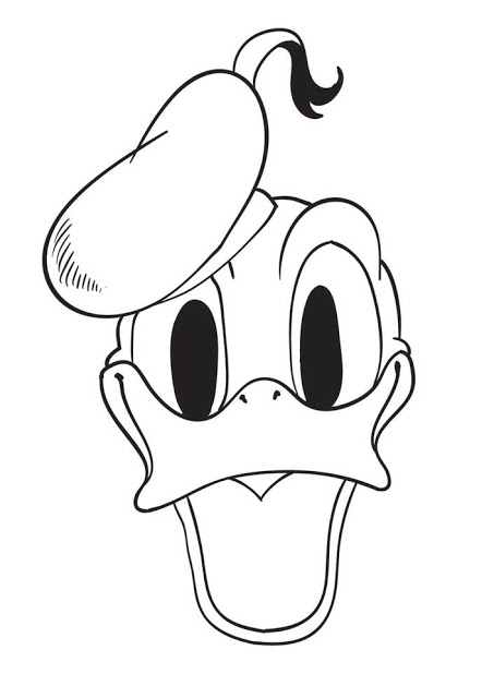 Free Disney Cartoon Donald Duck Face Coloring Pages To Print