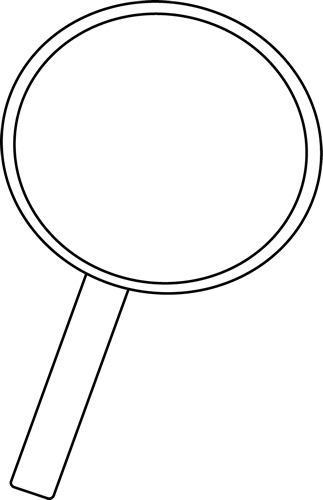 Black and White Magnifying Glass Clip Art - Black and White 