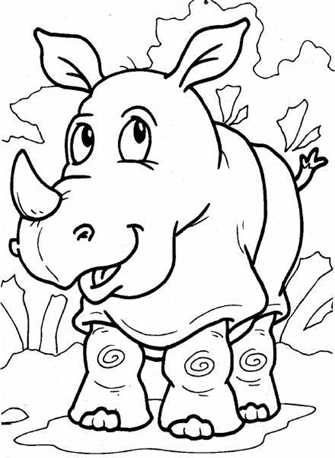 Rhinoceros coloring page - Animals Town - Animal color sheets 
