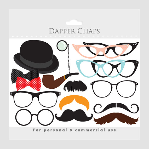 Popular items for mustache clipart 