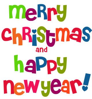 Pix For  Merry Christmas And Happy New Year Clip Art Words