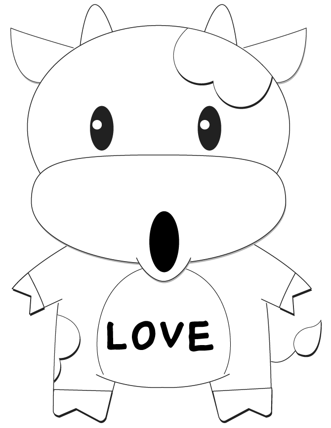 Cartoon Boy Cow Coloring Page | Free Printable Coloring Pages