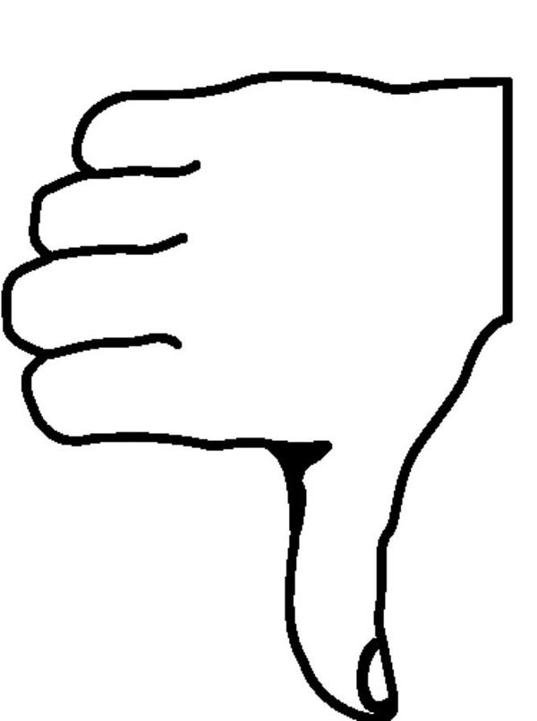 thumbs down black and white clipart