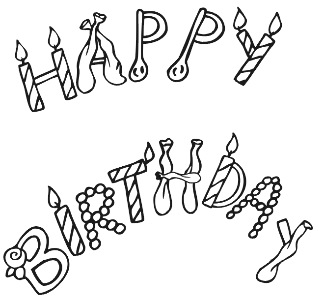 Happy Birthday Coloring Pages, Birthday coloring pages for home 