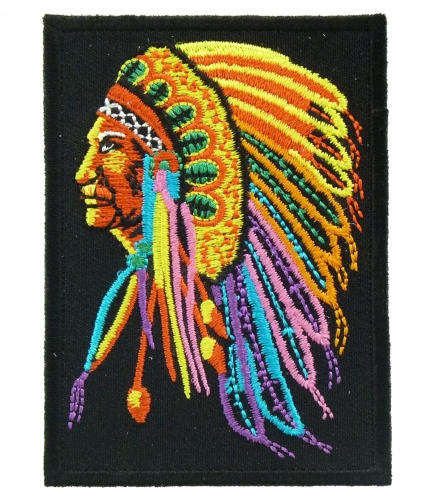 Indian Chief Rainbow Colored Patch | Native American Patches