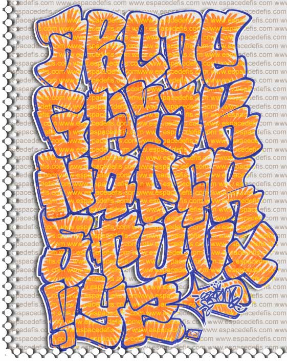 graffiti throw up alphabet