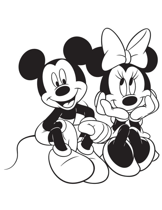 Mickey And Minnie Mouse Coloring Pages - AZ Coloring Pages