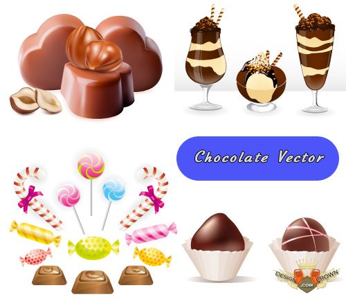 Candy and chocolate sweets images - vector and raster clip art
