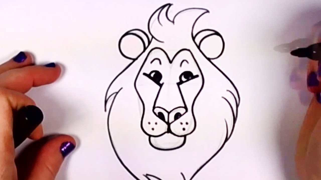 cartoon lion drawing easy - Clip Art Library