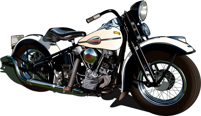 Harley Davidson Knucklehead with Digital Artist Vector Art 