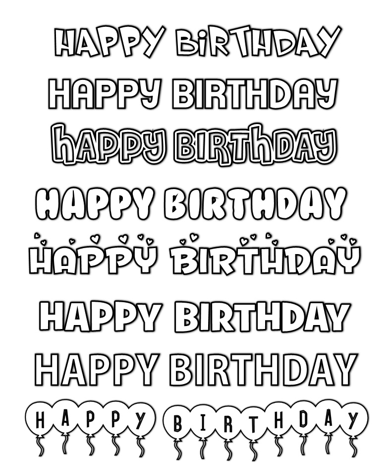 Printable Happy Birthday Fonts