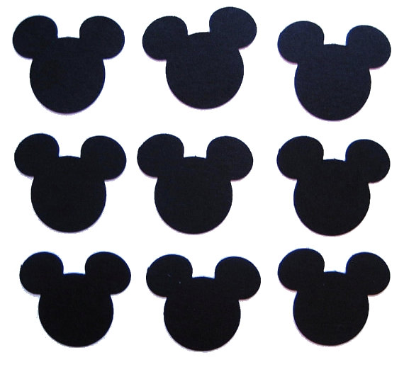 100 Black Mickey Mouse punch die cut cutout by BelowBlink 