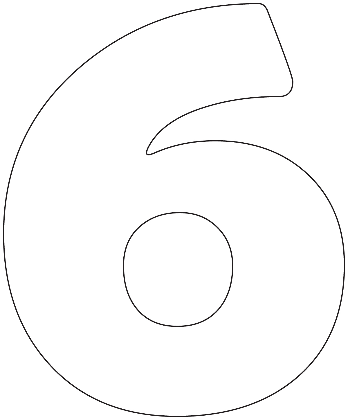 Number Clipart Printable Printable Stencil For Number 6 Free Images