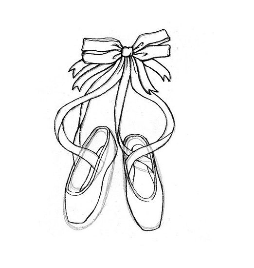 ballet slippers drawing easy - Clip Art Library