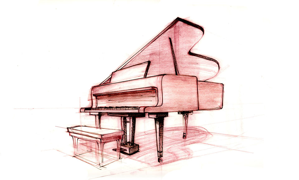 Upright Piano Cartoon
