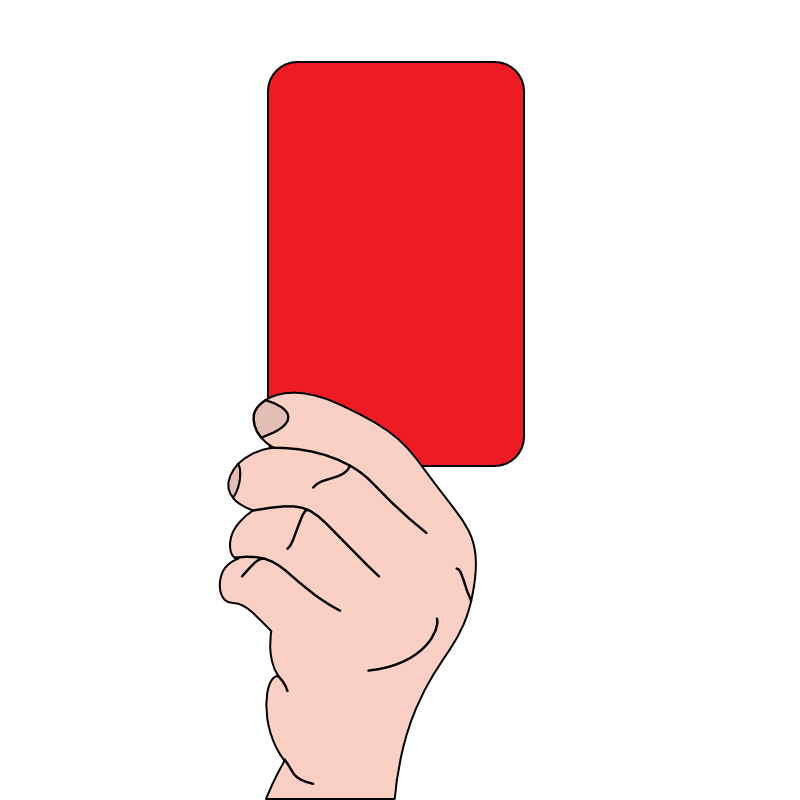 Clipart - Referee showing red card
