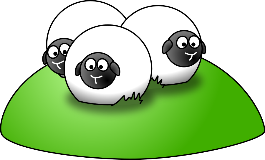 Sheep Eating Clipart, vector clip art online, royalty free design 