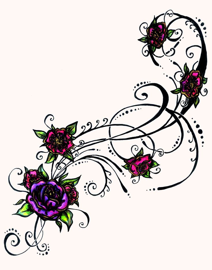 Purple Flower Tattoo Design | Flower Tattoo Designs | Clipart library
