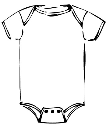 baby clothes clipart black and white