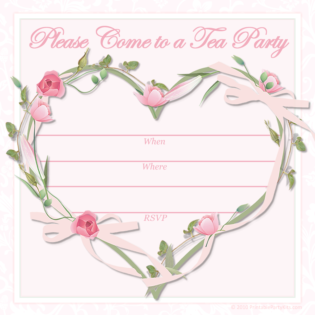 blank invitation templates free printable