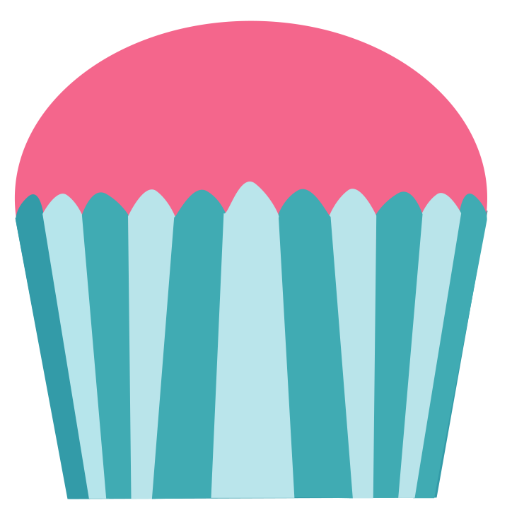 Pink and Turquoise Cupcake Clipart | Cupcake Clipart