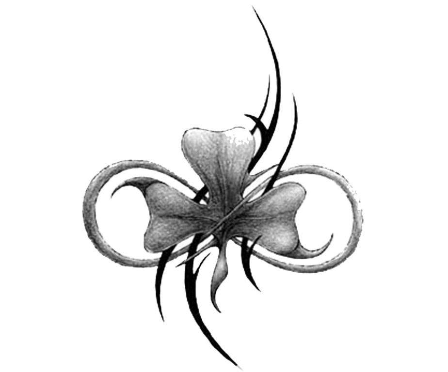 Tribal Clover Bow - Flower Tattoo Design | TattooTemptation