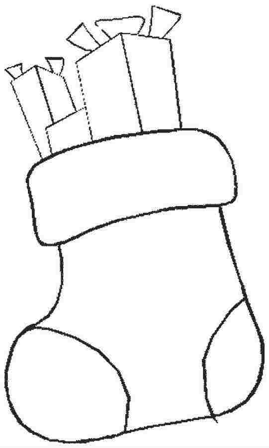 Coloring Sheets Christmas Stocking Free For Kids 4884#