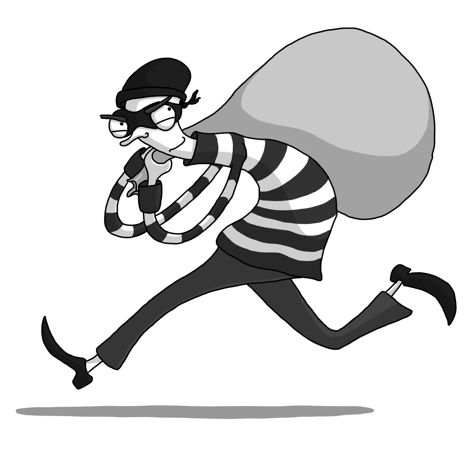 robbers clipart black and white