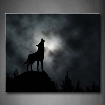 : First Wall Art® - Illustrated Silhouette Of A Howling 