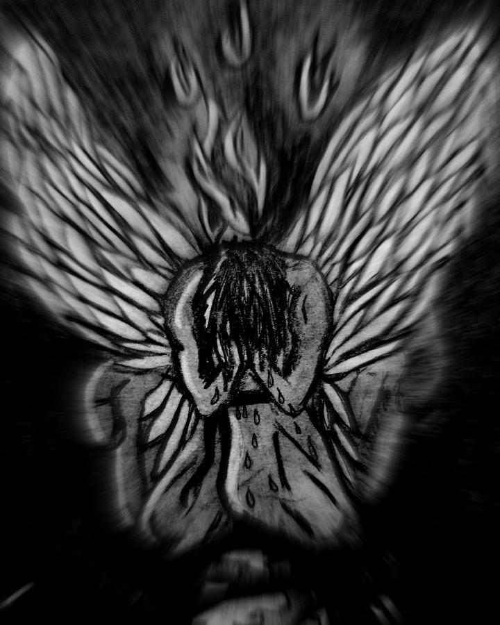 El Angel Black And White by MikAn 