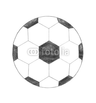 Soccer ball sign, pencil scribble drawing, sketch Stock photo and 
