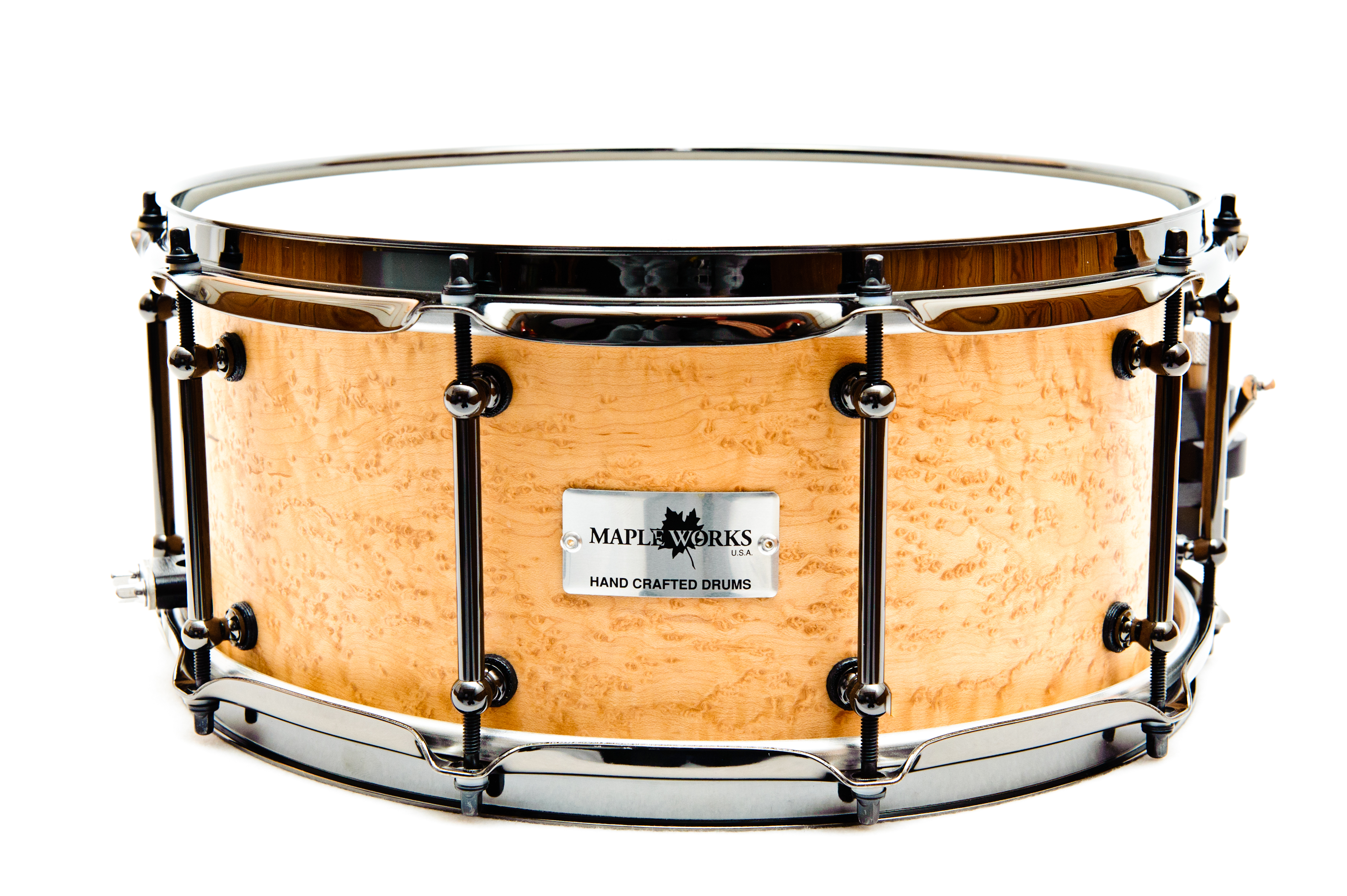 MapleWorks Drums Custom Solid Birdseye Maple Snare Drum with 