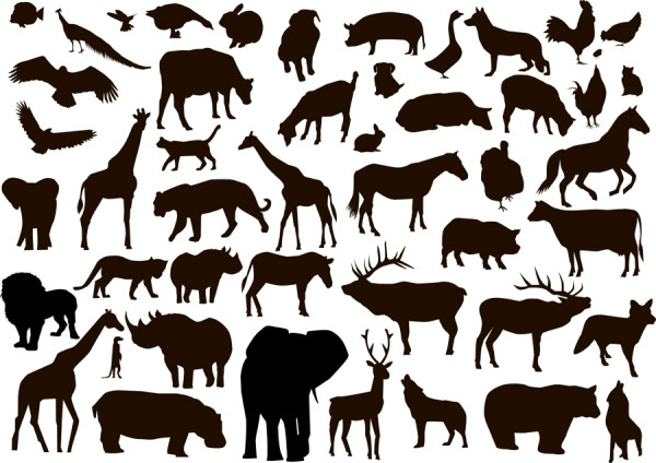 Animal Silhouettes Vector Free Download |