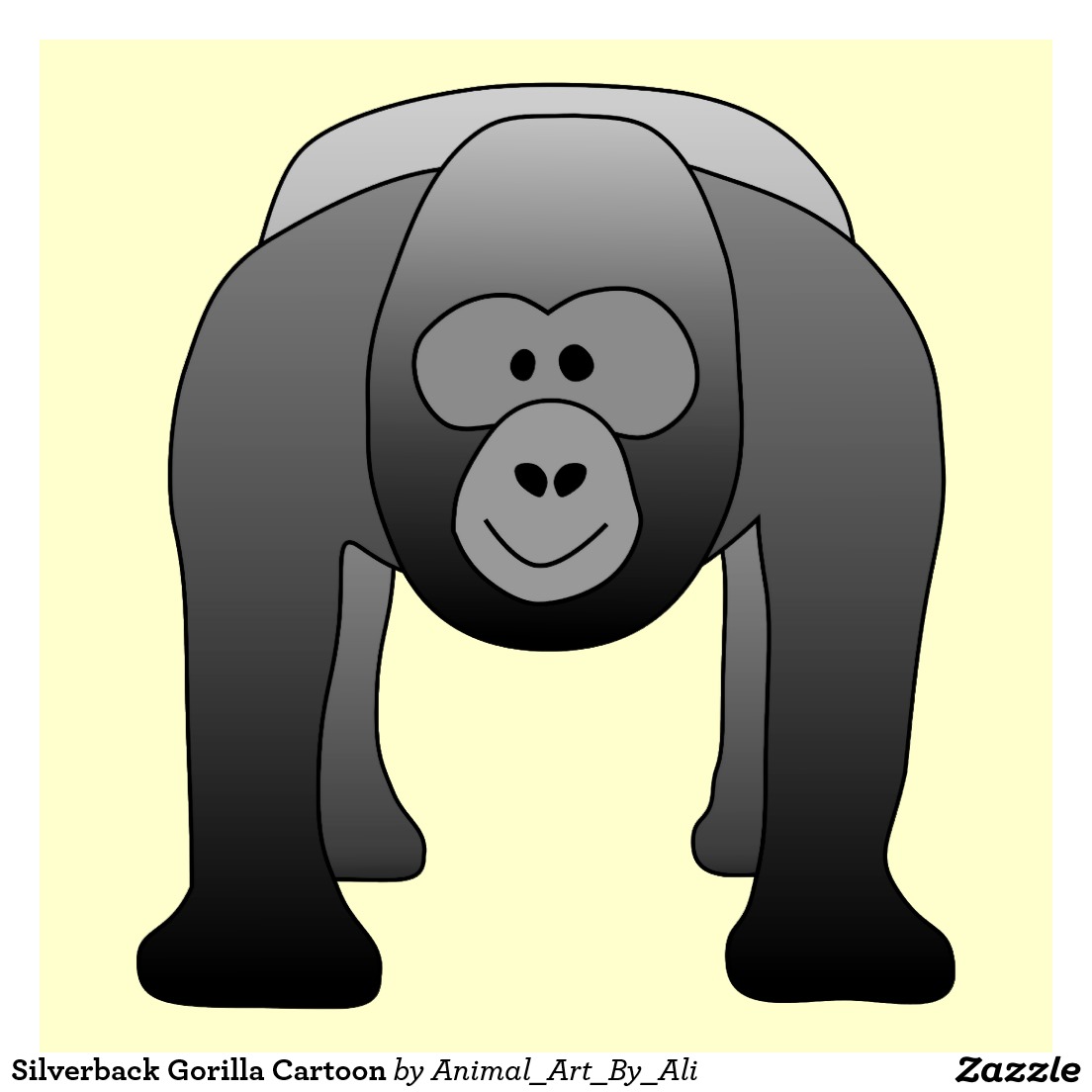 Silverback Gorilla Cartoon Poster | Zazzle