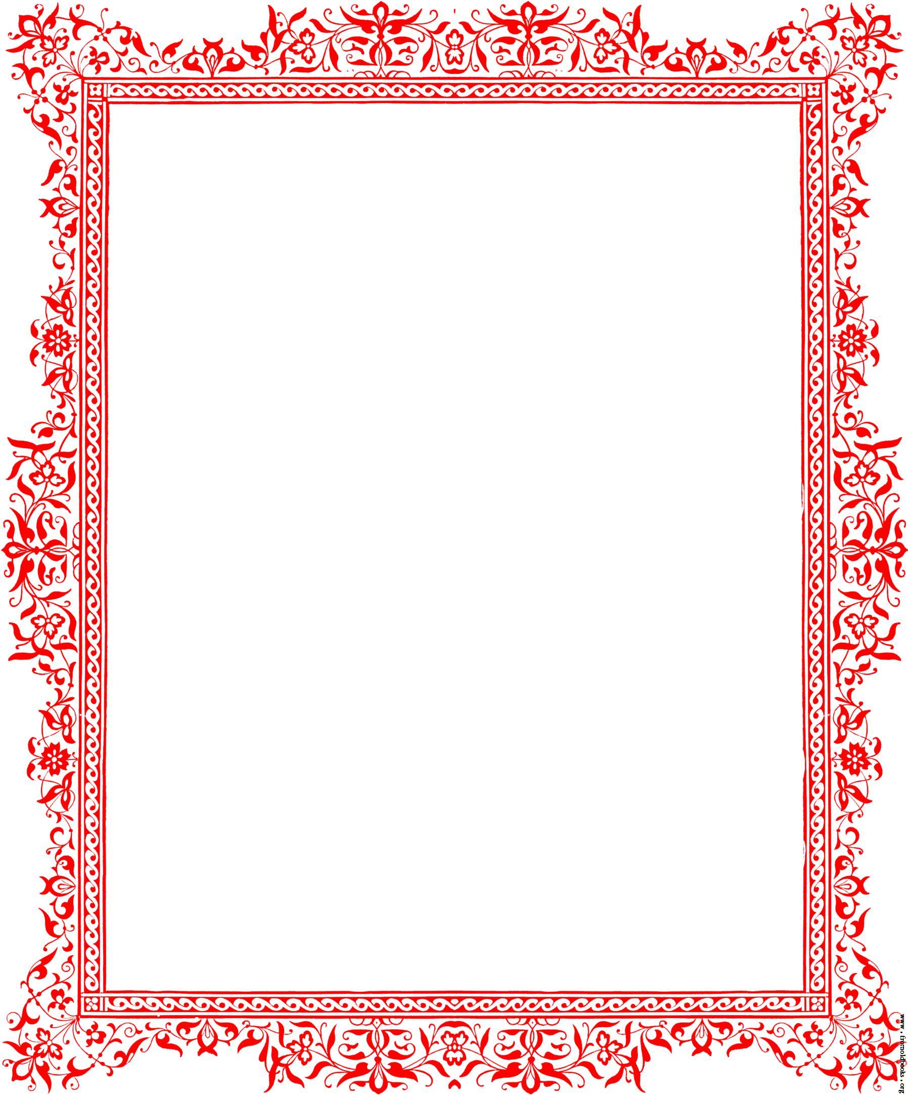 red colour border design - Clip Art Library