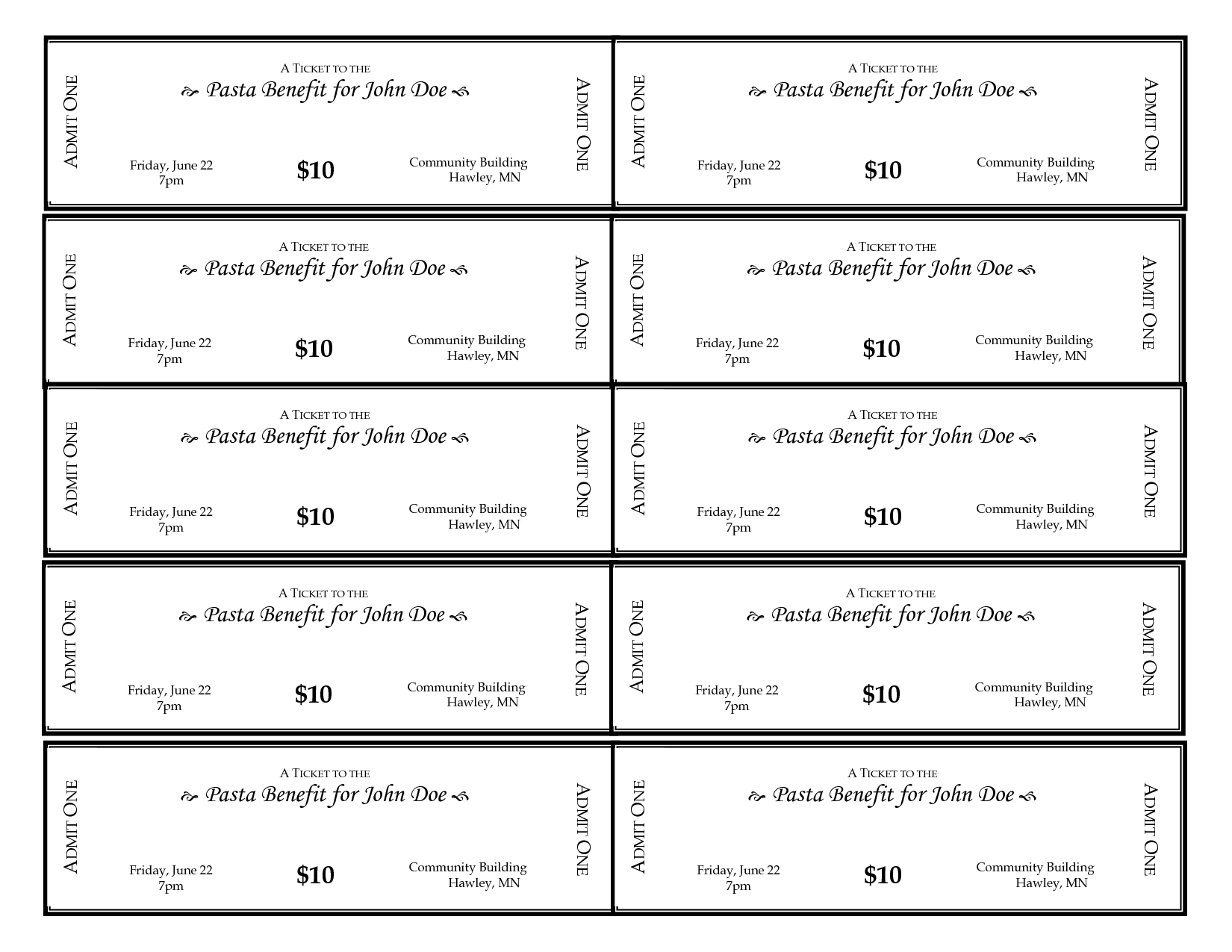 ticket templates for word 2010