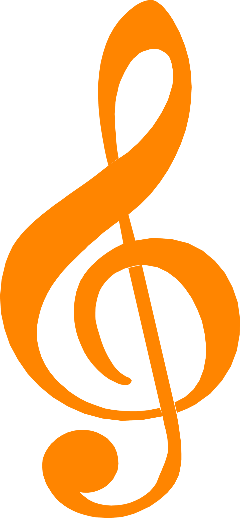 Treble Clef | Free Stock Photo | Illustration of an orange treble 