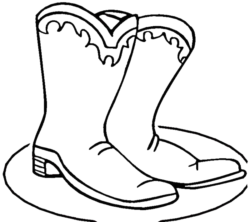 Winter Coloring Pages : Cowboy Winter Boots Coloring Page Kids 