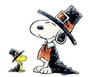 Peanuts Snoopy  Woodstock Pilgrim Thanksgiving Cartoon Clipart 
