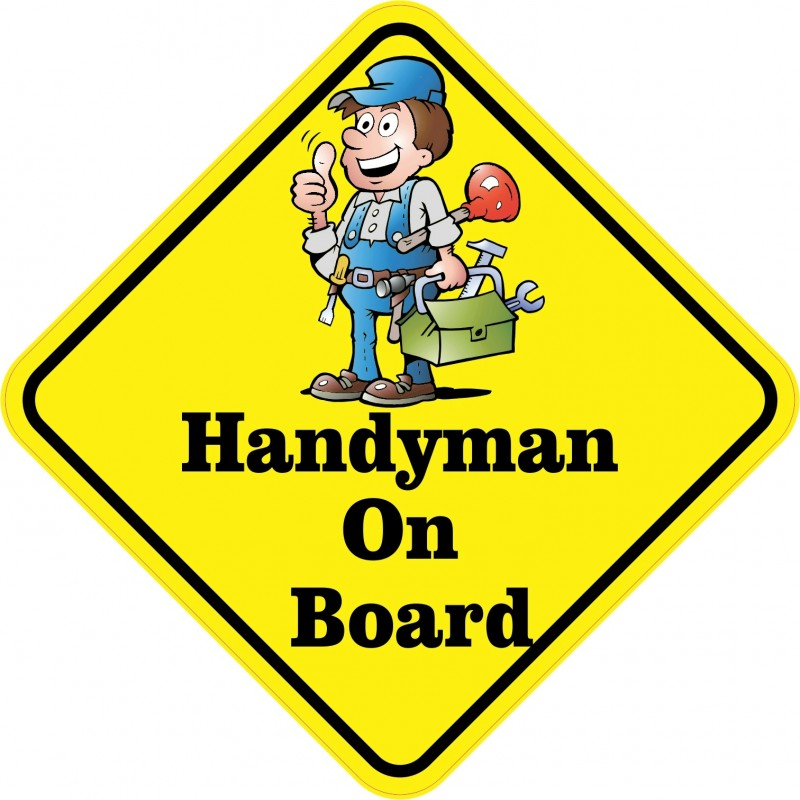 Handyman On Board Owl Bumper Sticker Decal Vinyl Car Window 